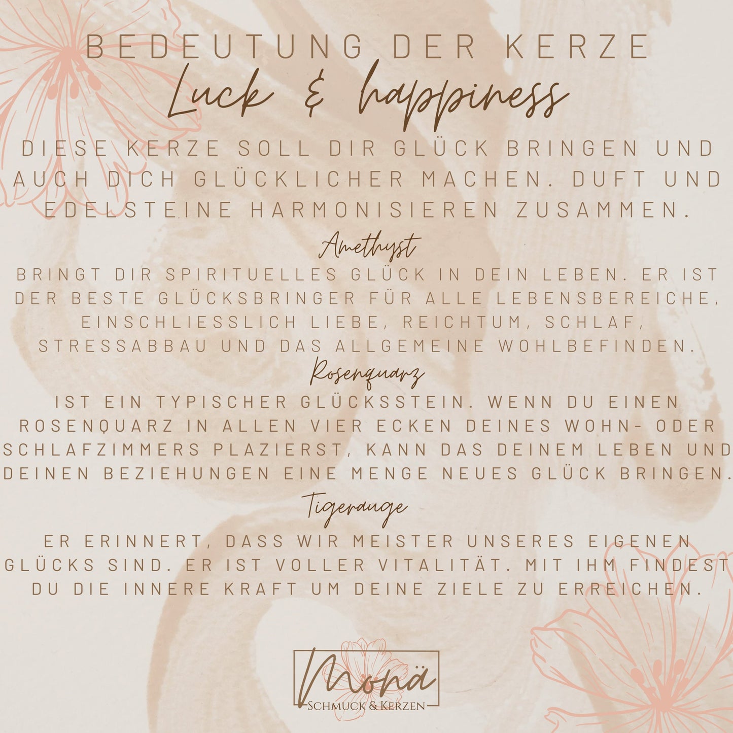 Duftkerze im Glas • Edelsteinkerze • Amethyst, Rosenquarz, Tigerauge • Sojawachskerze