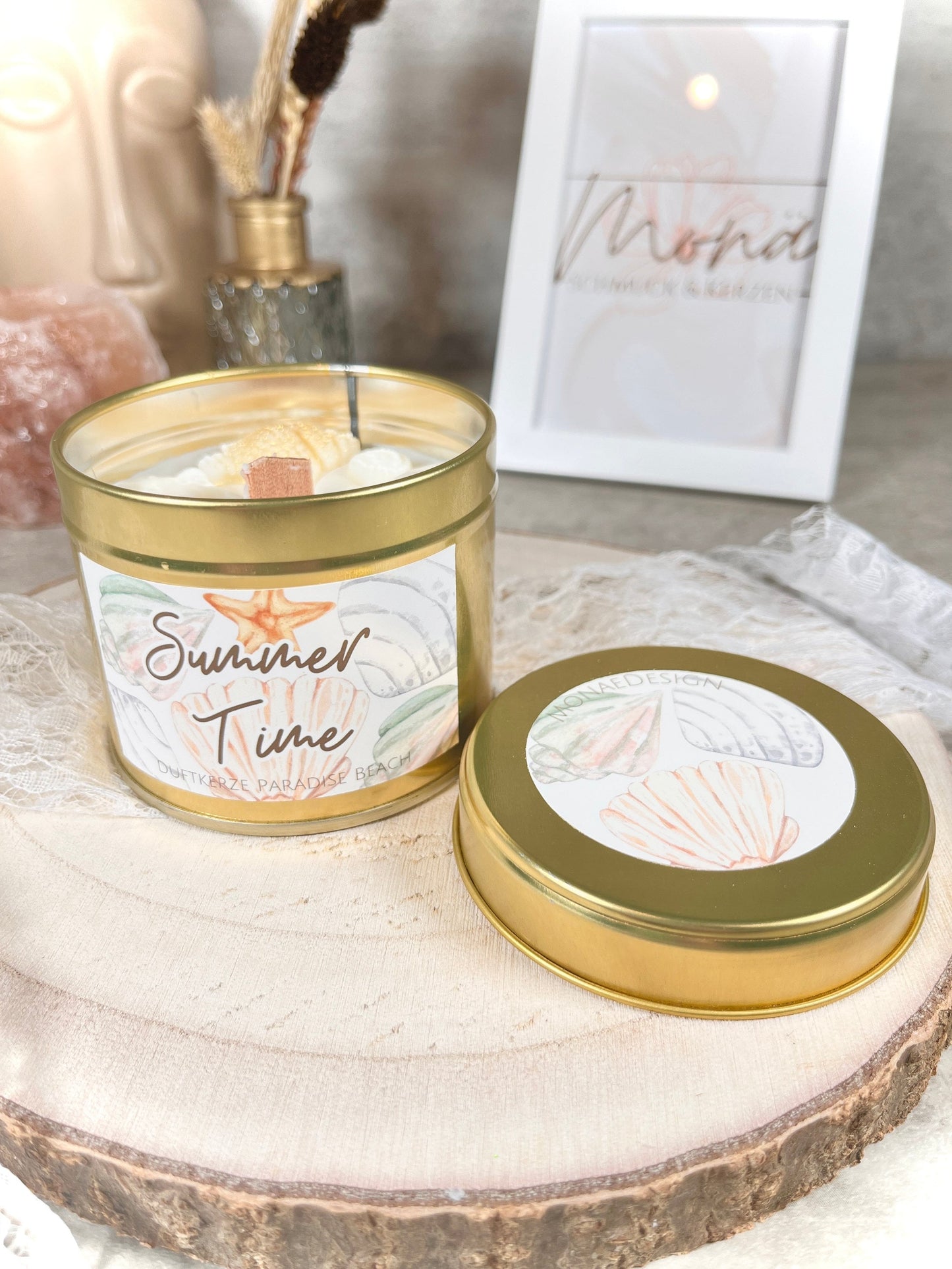 Duftkerze in Metalldose • kühler, entspannender Duft • Sojawachskerze • Kerze als Geschenk