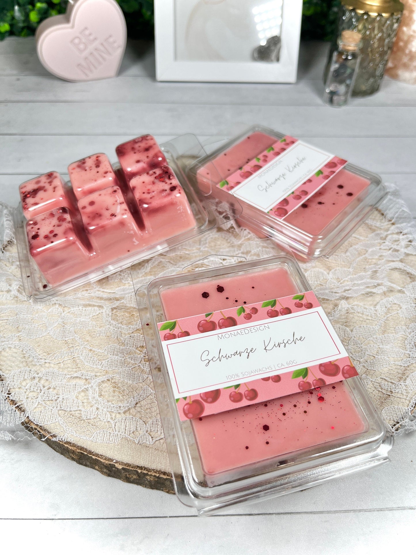 Wax Melts schwarze Kirsche • Snap Bar mit sommerlichen Duft • bunt • 100% Sojawachs