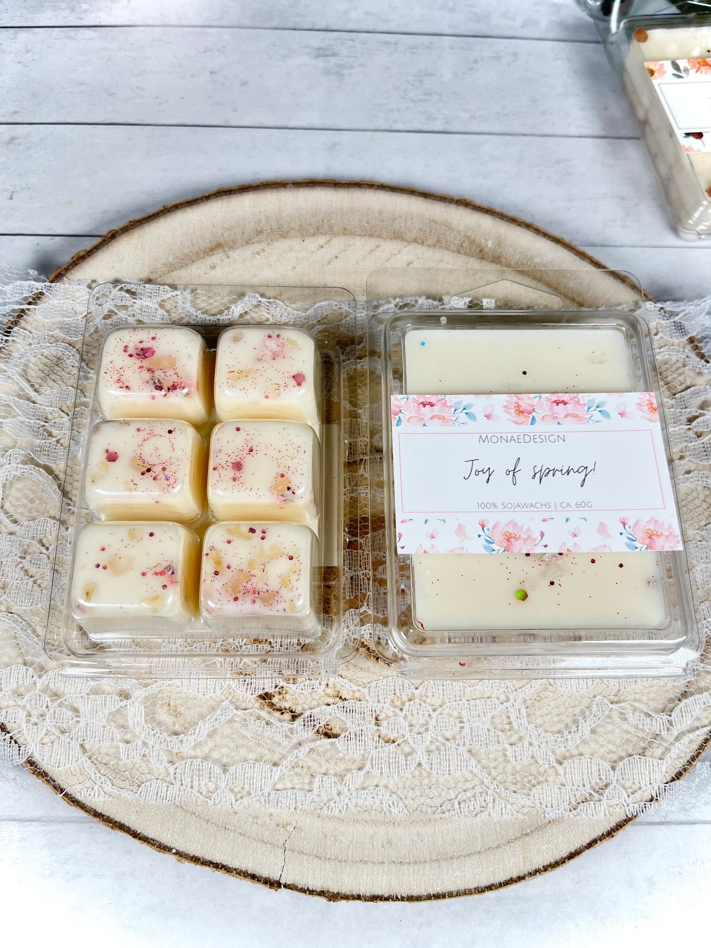 SET Wax Melts Frühling • getrocknete Blumen & Edelsteine • blumiger Duft