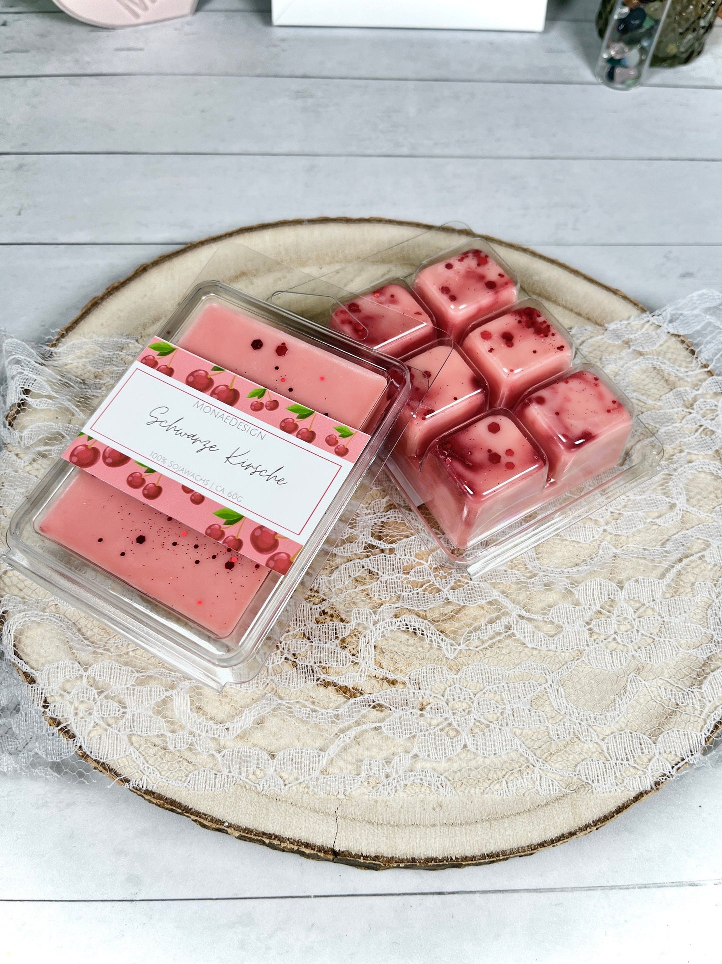 Wax Melts schwarze Kirsche • Snap Bar mit sommerlichen Duft • bunt • 100% Sojawachs