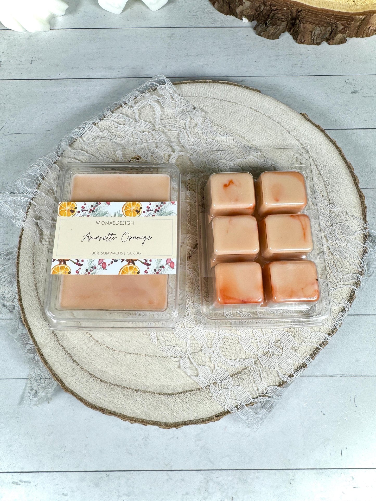Wachs Melt • Amaretto Orange • 100% Sojawachs • Würziger Duft
