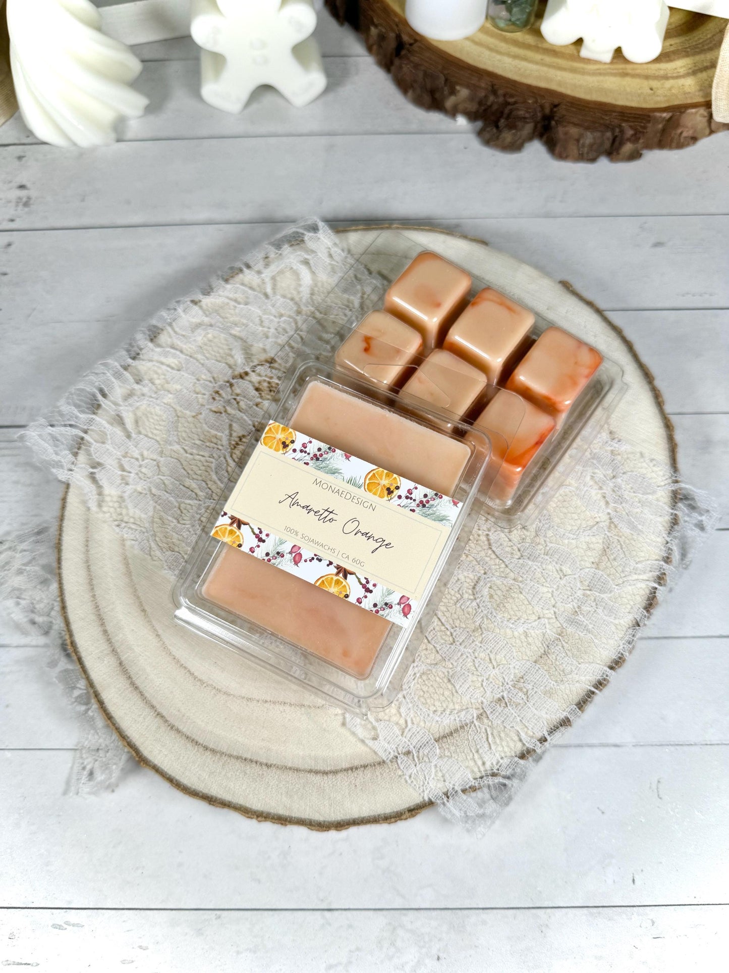 Wachs Melt • Amaretto Orange • 100% Sojawachs • Würziger Duft