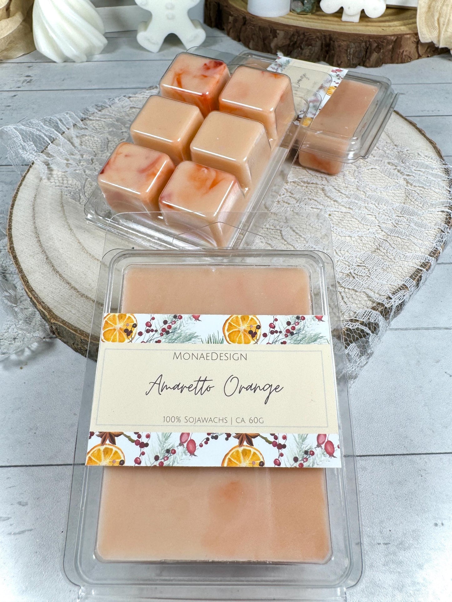 Wachs Melt • Amaretto Orange • 100% Sojawachs • Würziger Duft