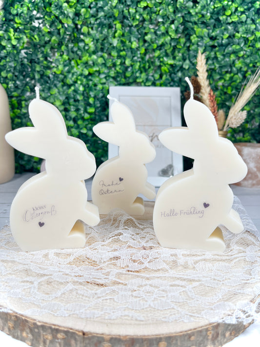 Standkerze Hase mit Ostergrüße • Ostergeschenk
