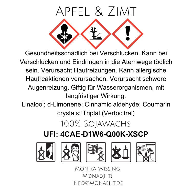 Duftkerze in Metalldose • Apfel & Zimt • Weihnachtsduft Duft • Sojawachskerze • Kerze als Geschenk