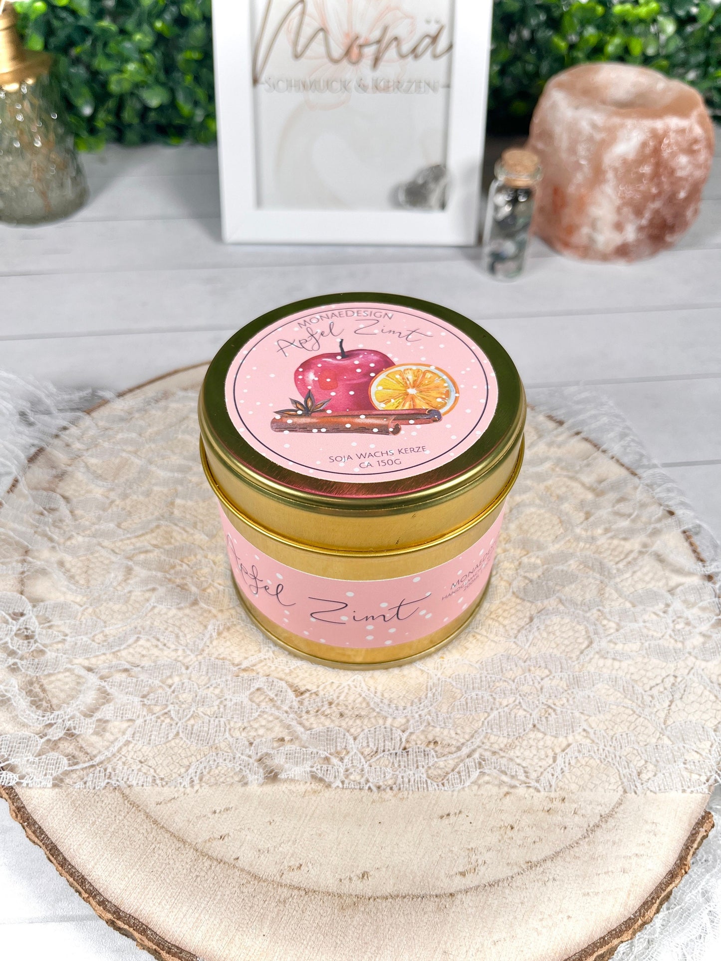 Duftkerze in Metalldose • Apfel & Zimt • Weihnachtsduft Duft • Sojawachskerze • Kerze als Geschenk