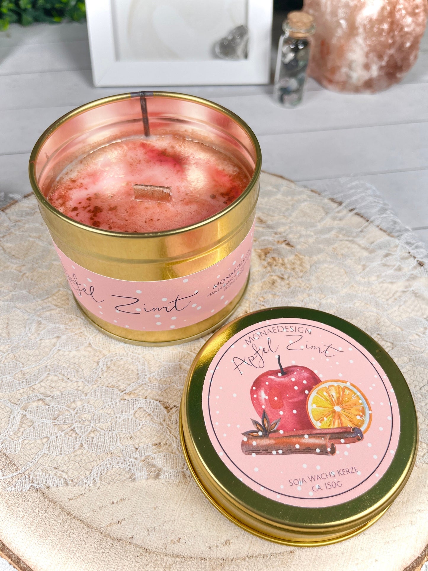 Duftkerze in Metalldose • Apfel & Zimt • Weihnachtsduft Duft • Sojawachskerze • Kerze als Geschenk