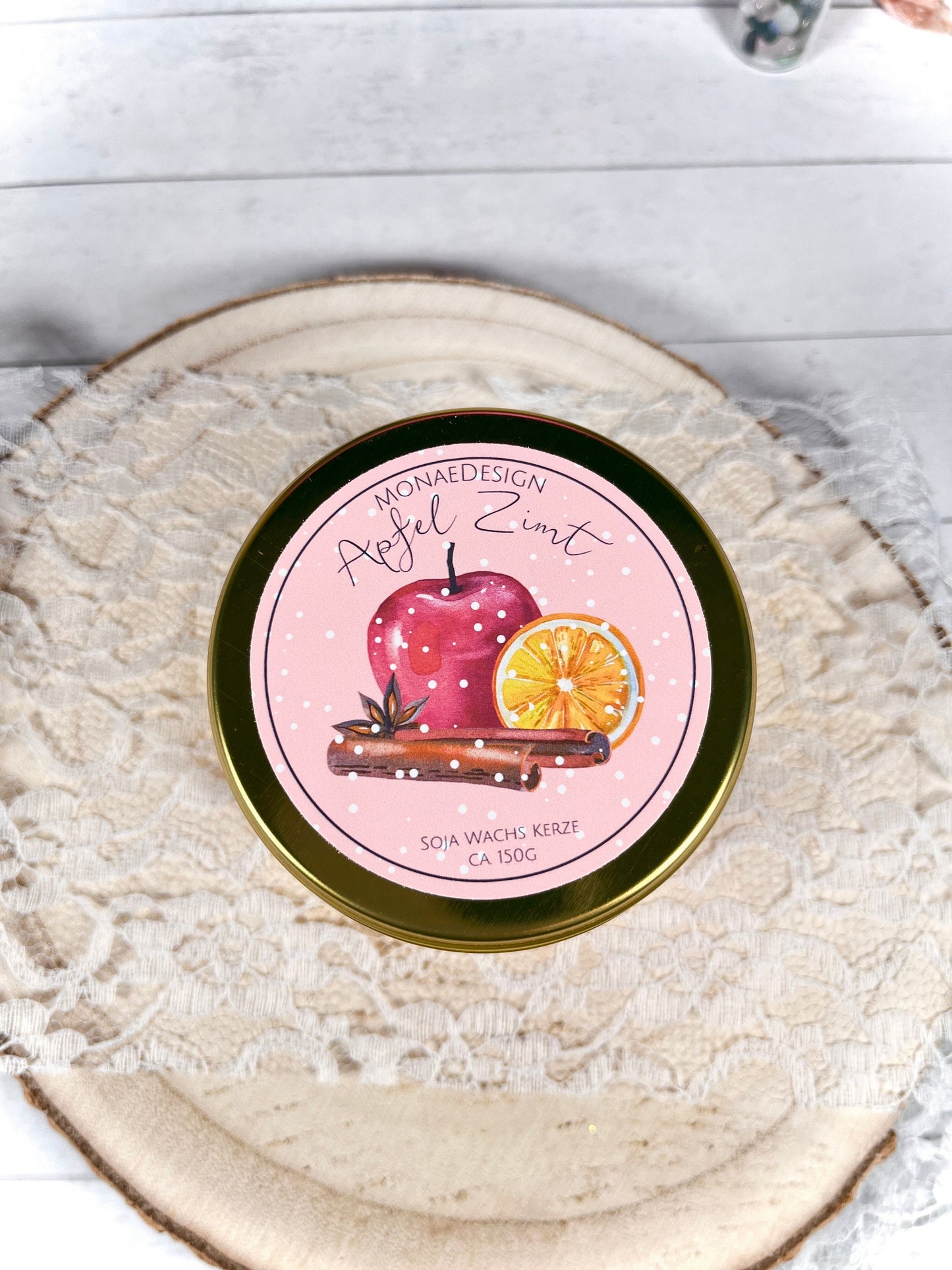 Duftkerze in Metalldose • Apfel & Zimt • Weihnachtsduft Duft • Sojawachskerze • Kerze als Geschenk