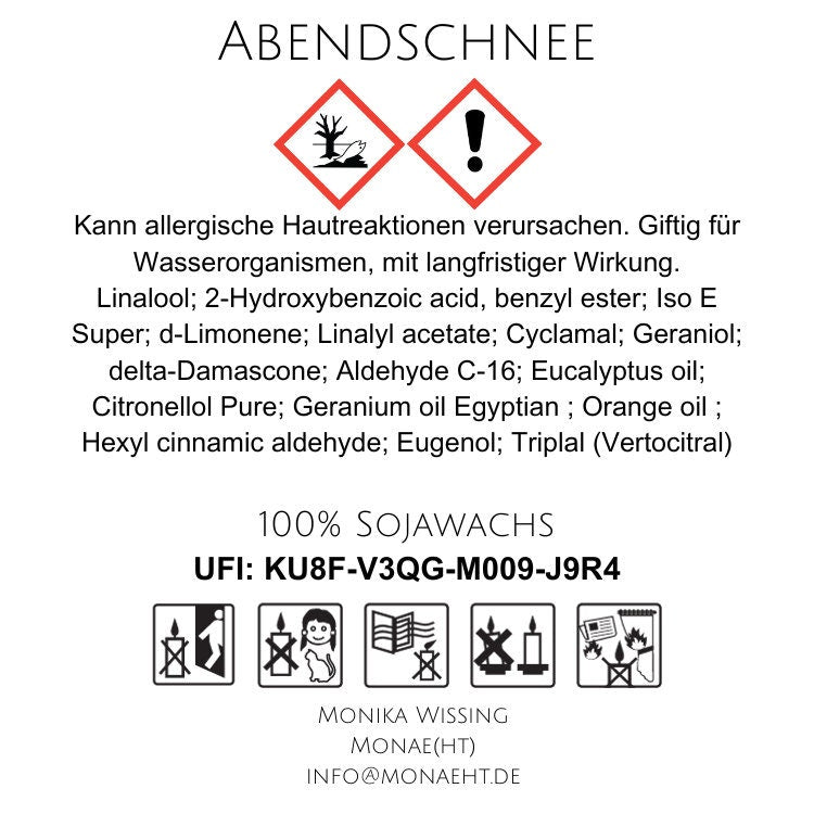 Wachs Melt • Evening Snow • 100% Sojawachs • süßlicher Weihnachtsduft