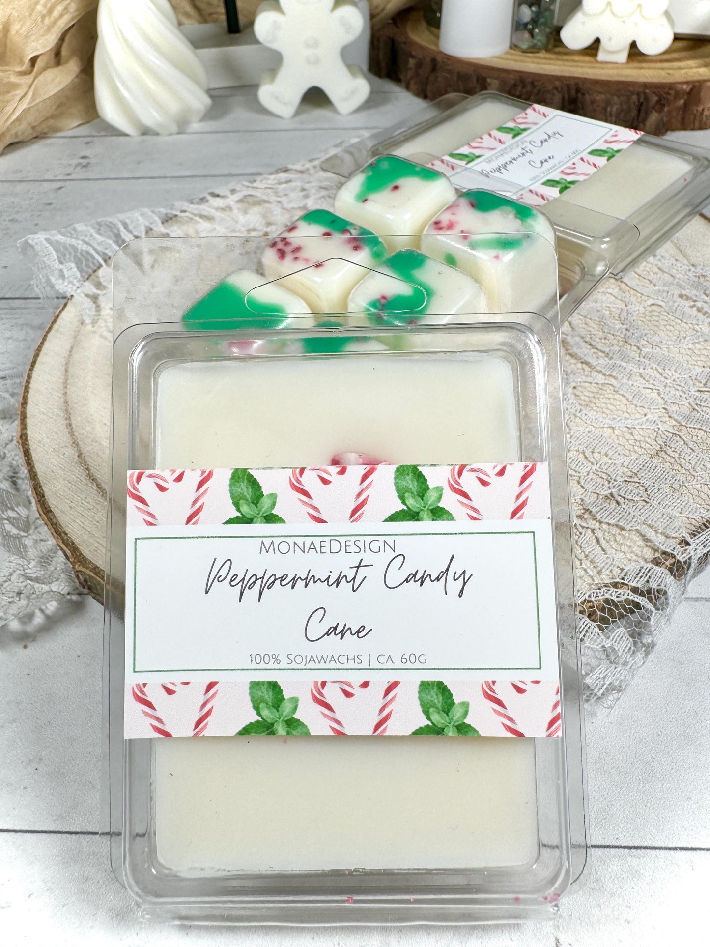 Wachs Melt • Peppermint Candy Cane • 100% Sojawachs • Süßer Duft