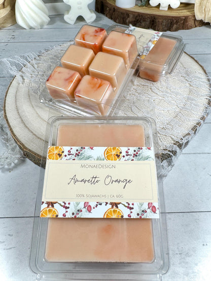 Wachs Melt • Amaretto Orange • 100% Sojawachs • Würziger Duft